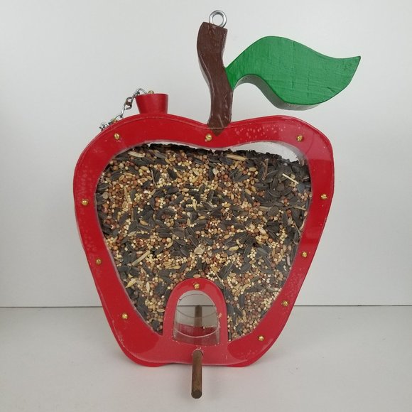 Unknown Other Bird Feeder Apple Shaped Wood 12 X 8 Poshmark
